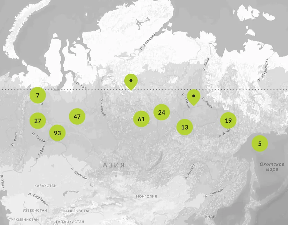 Карта пунктов продаж BIG FILTER в России